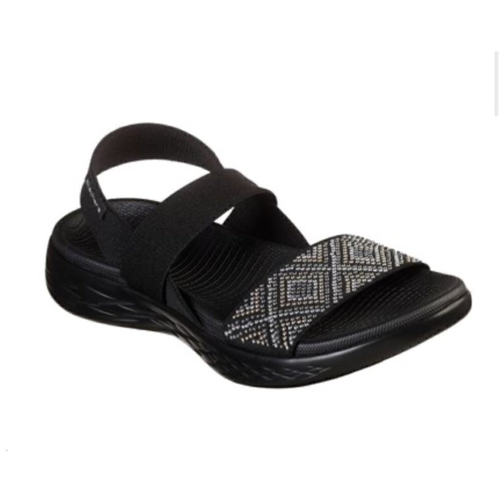Skechers On the Go 600 Glitzy Embellished Sandal Sz 9